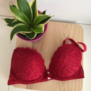 Red Lace Push-up Bra NWOT ~ 32B